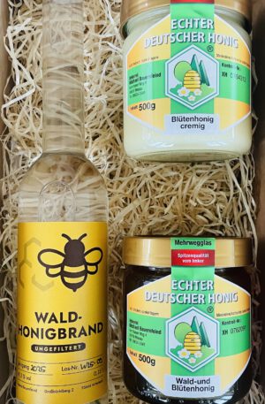 Geschenkbox: Waldhonigbrand mit Waldhonig & Blütenhonig